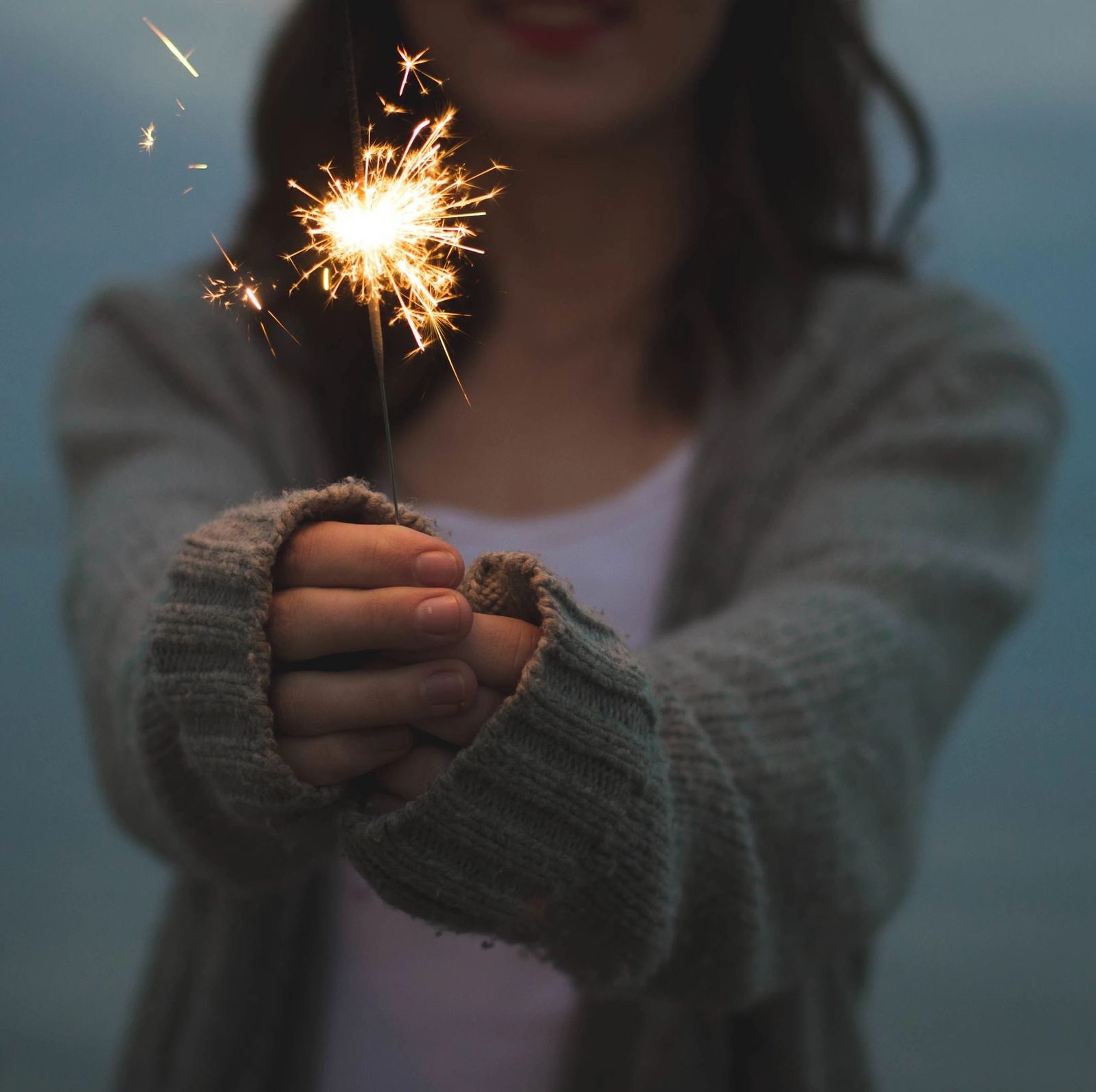 girl with sparkler